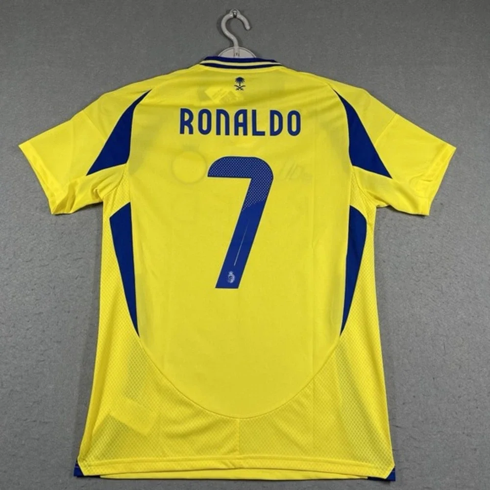 Cristiano Ronaldo Jersey Men Medium Yellow CR7 Al Nassr Home Kit Soccer Football